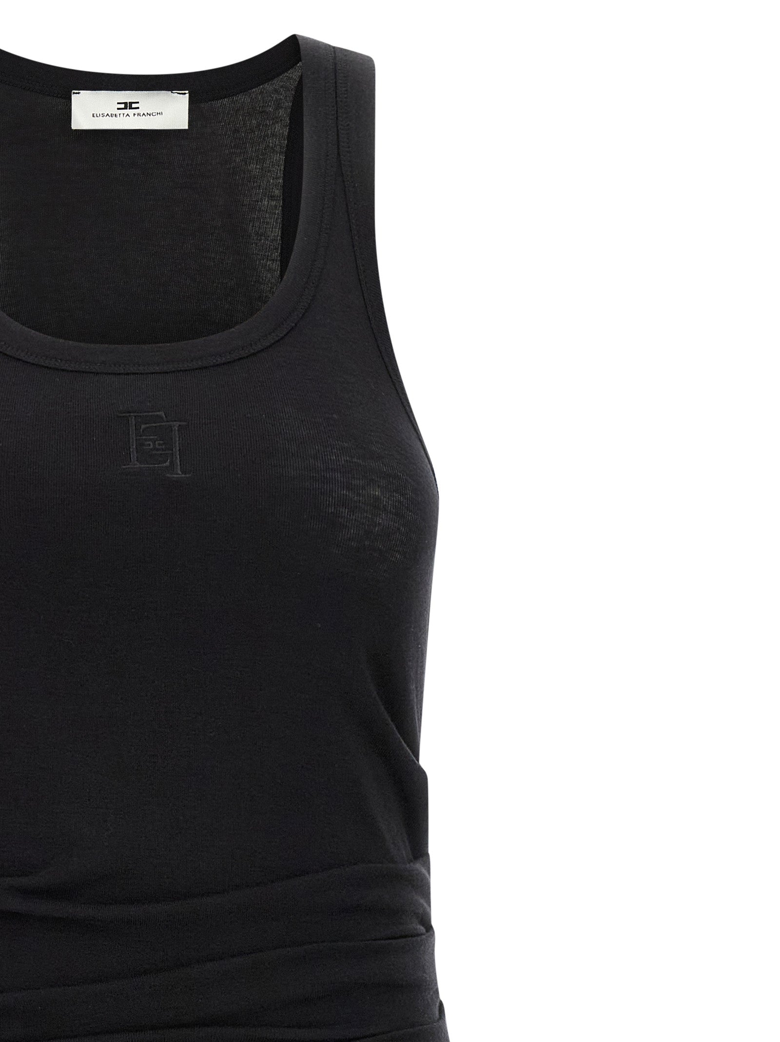 Elisabetta Franchi Black Lycra Midi Dress