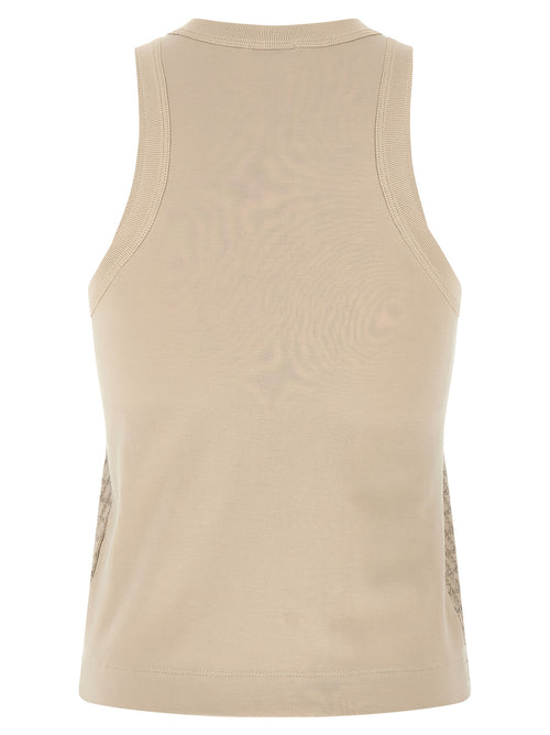 Brunello Cucinelli Beigefarbene Tanktops aus Baumwolle