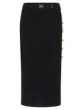 Elisabetta Franchi Black Viscose Midi Skirt