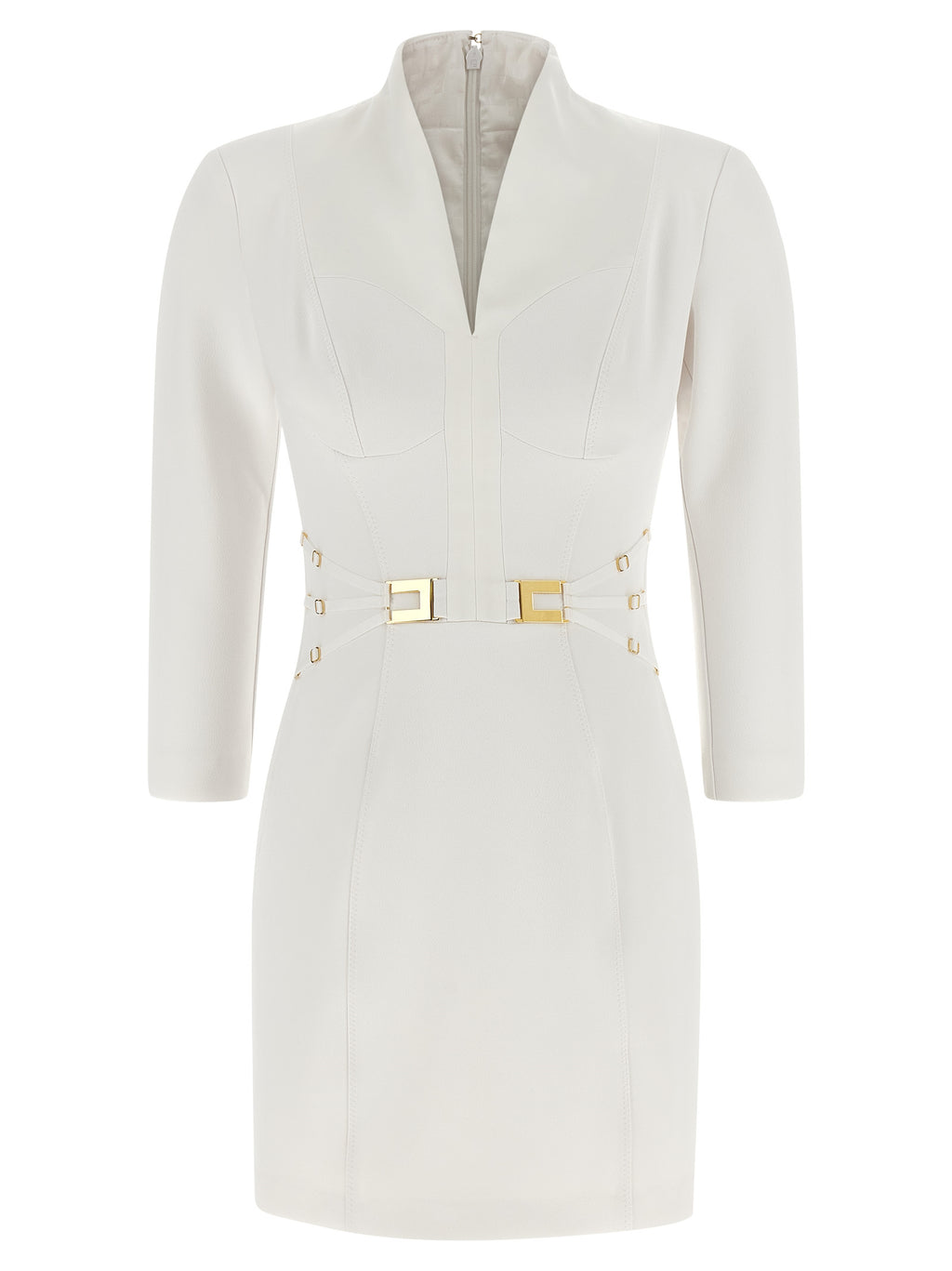 Elisabetta Franchi White Polyester Short Dress