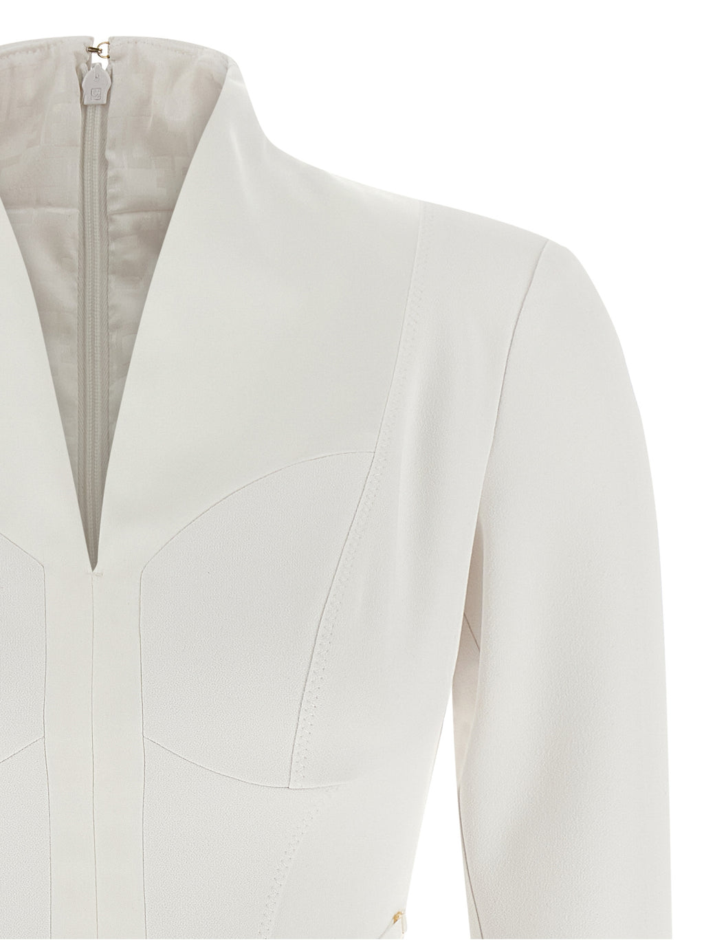 Elisabetta Franchi White Polyester Short Dress