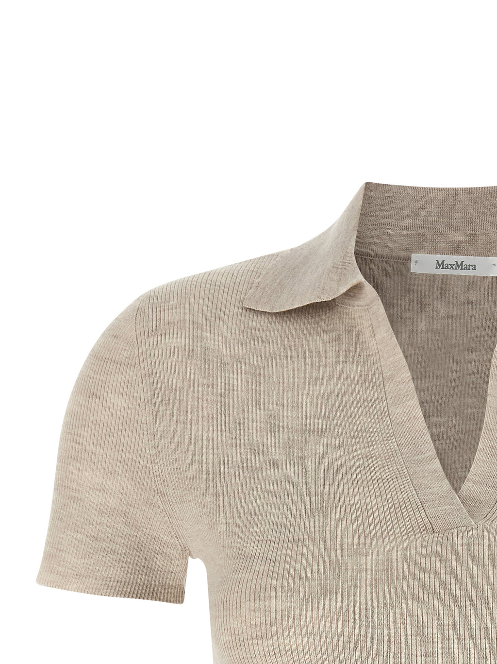 Max Mara Beige Virgin Wool Polo Shirt