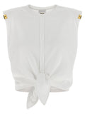 Elisabetta Franchi White Cotton Sleeveles T-Shirt