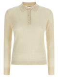 Max Mara White Cashmere Polo Shirt