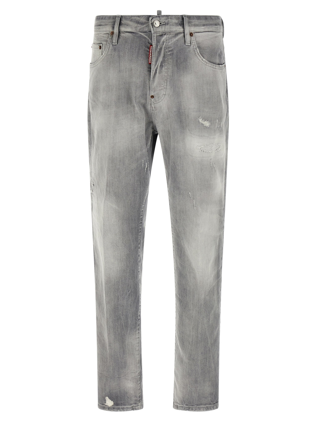 Dsquared² Gray Cotton Straight-Leg Jeans