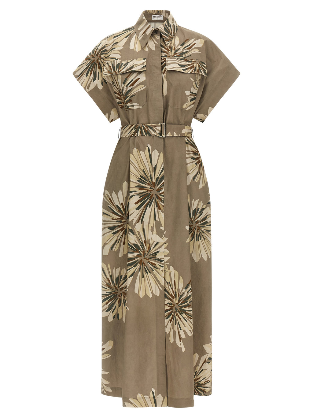 Brunello Cucinelli Bicolor Cotton Long Dress