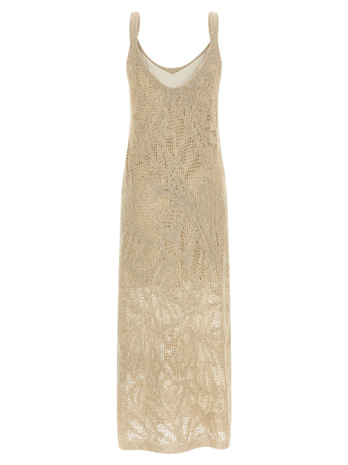 Brunello Cucinelli Beiges Leinen-Maxikleid