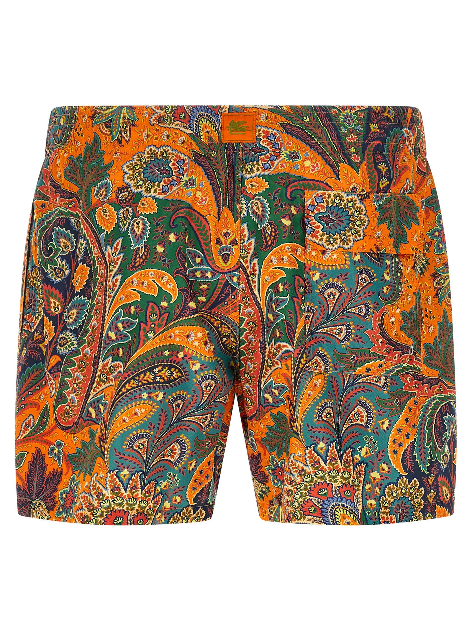 Etro Orange Polyester Swim Shorts