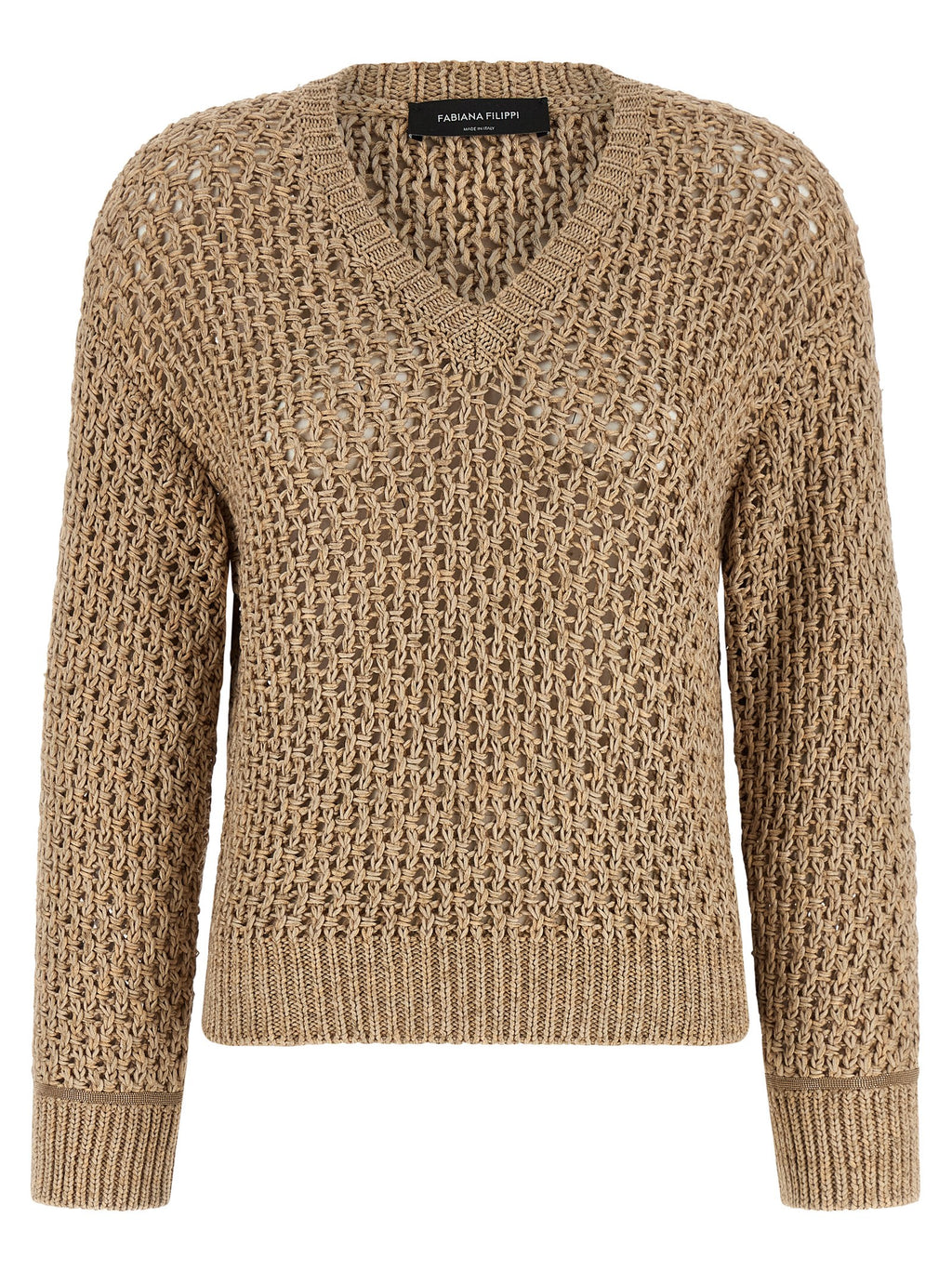 Fabiana Filippi Brown Cotton Cardigan