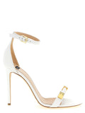 Elisabetta Franchi White Leather Stiletto Heel Sandals