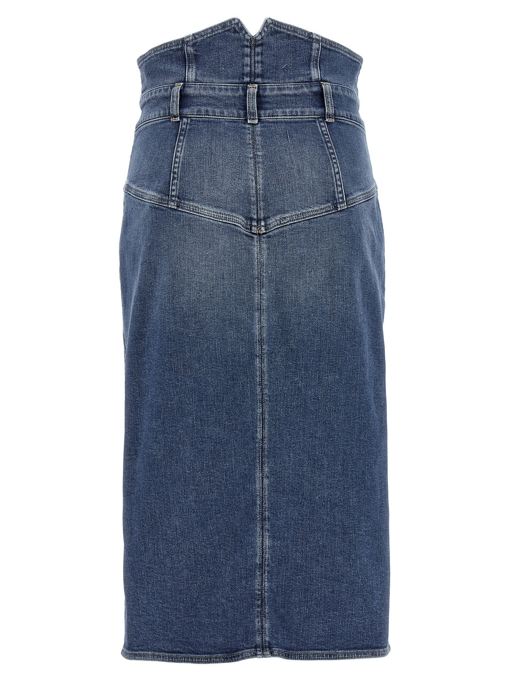 Elisabetta Franchi Blue Cotton Midi Skirt