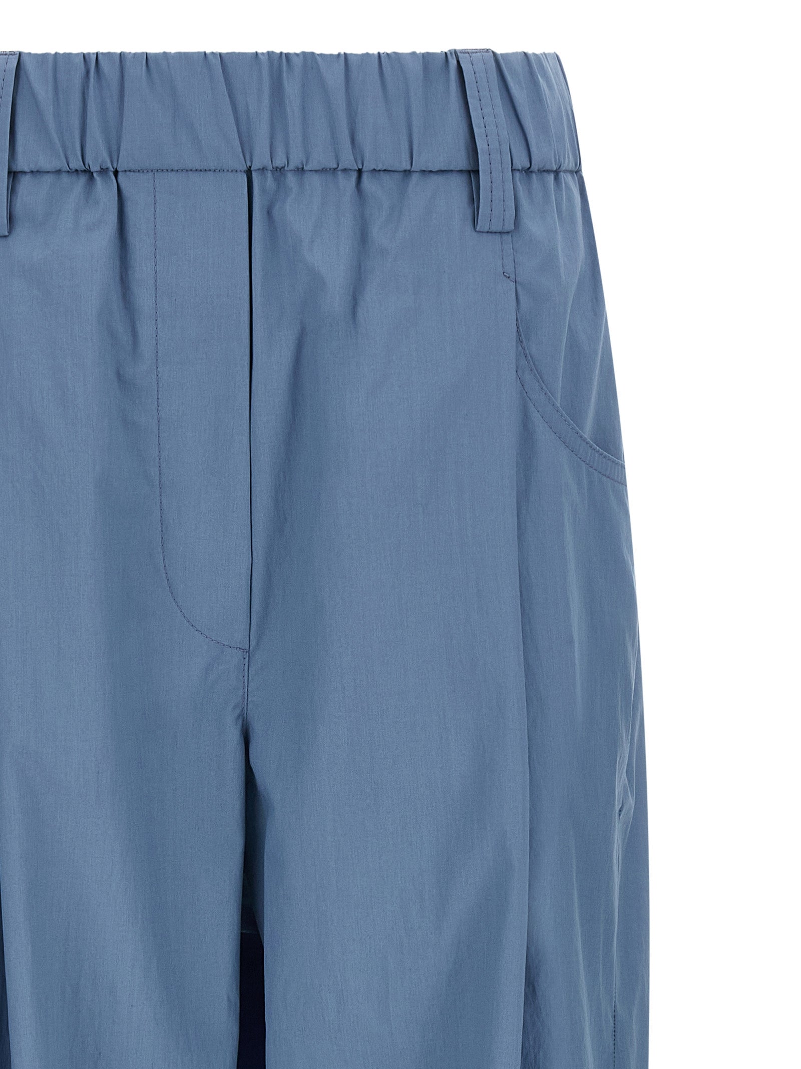 Brunello Cucinelli Blue Cotton Casual Pants