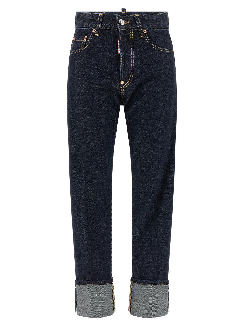 Dsquared² Blue Cotton Straight-Leg Jeans