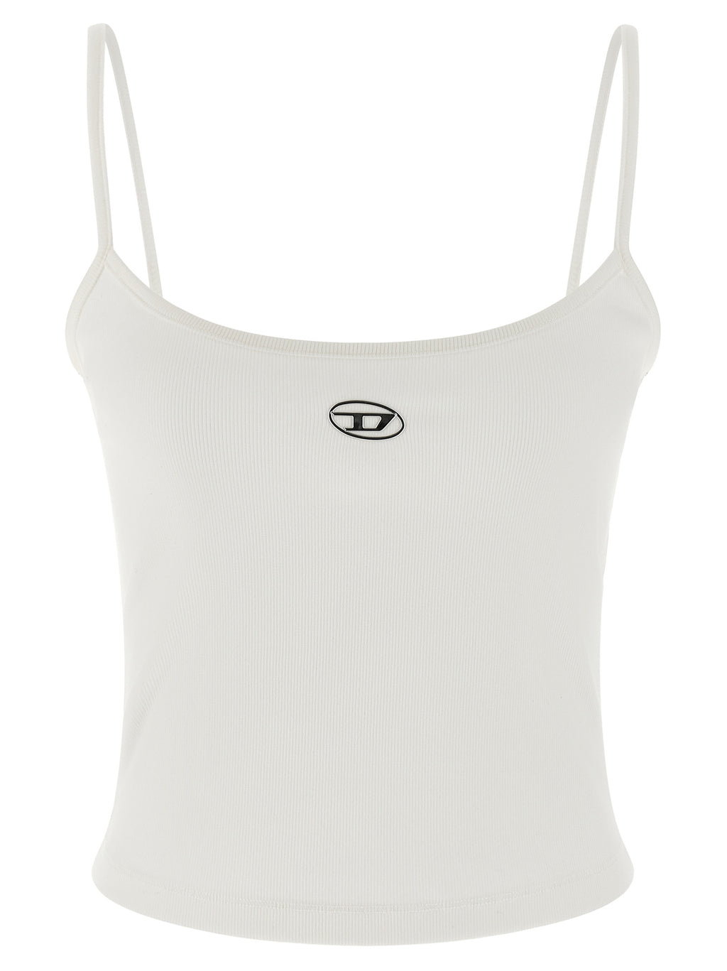 Diesel White Cotton Tank Tops