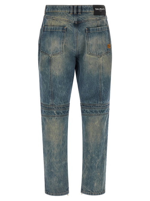 Balmain Jeans mit geradem Bein aus blauer Baumwolle
