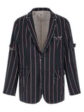 Thom Browne Blue Silk Blazer