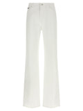 Dolce & Gabbana White Cotton Flared Jeans