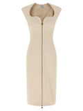 Elisabetta Franchi Beige Polyester Midi Dress