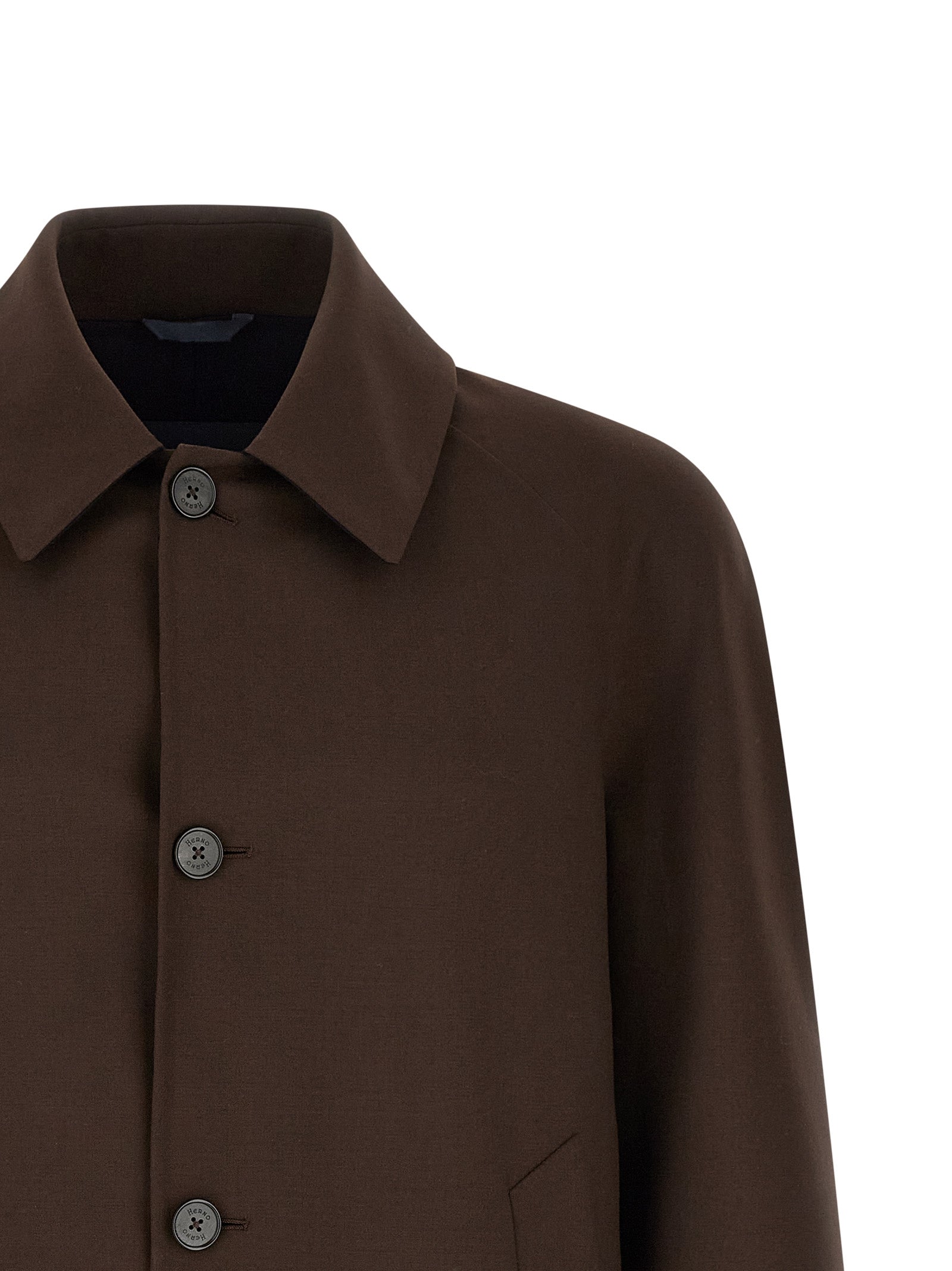 Herno Brown Polyester Full-Length Jacket