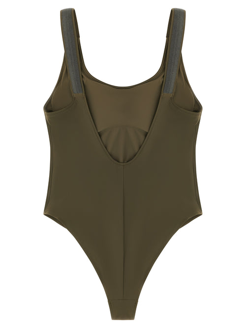 Brunello Cucinelli Bicolor Polyamid-Badeanzug