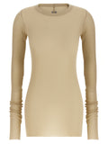 Rick Owens Beige Viscose Long Sleeve T-Shirt