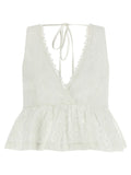 PINKO White Cotton Sleeveles T-Shirt
