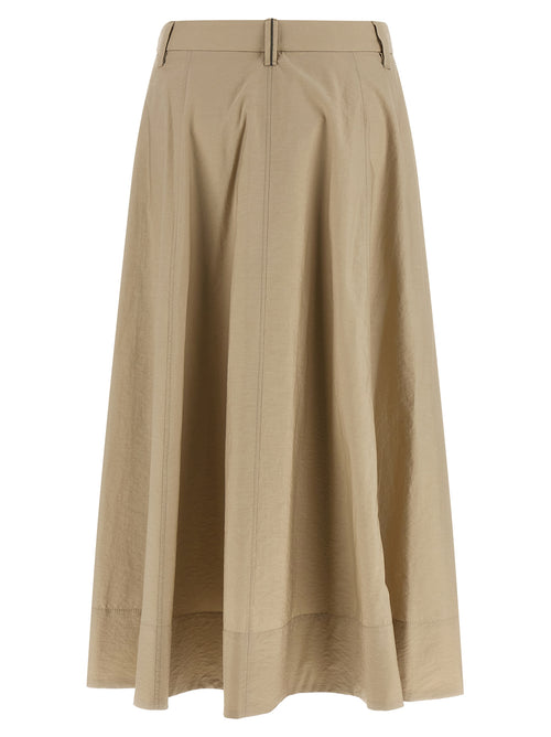 Brunello Cucinelli Beiger Midirock aus Baumwolle