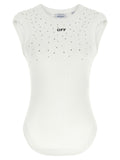 Off-White White Viscose Sleeveles T-Shirt