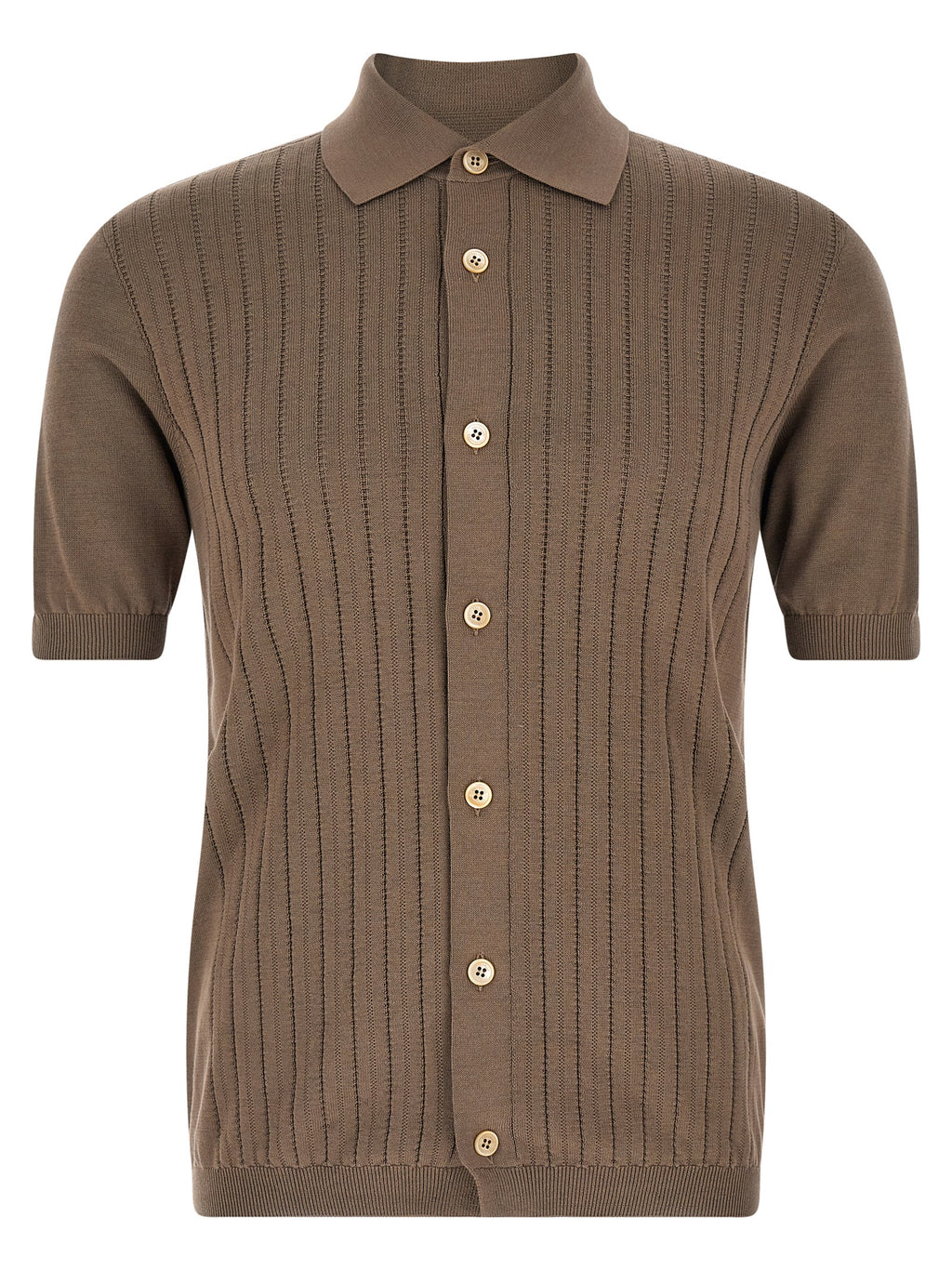 Brunello Cucinelli Brown Cotton Blouse