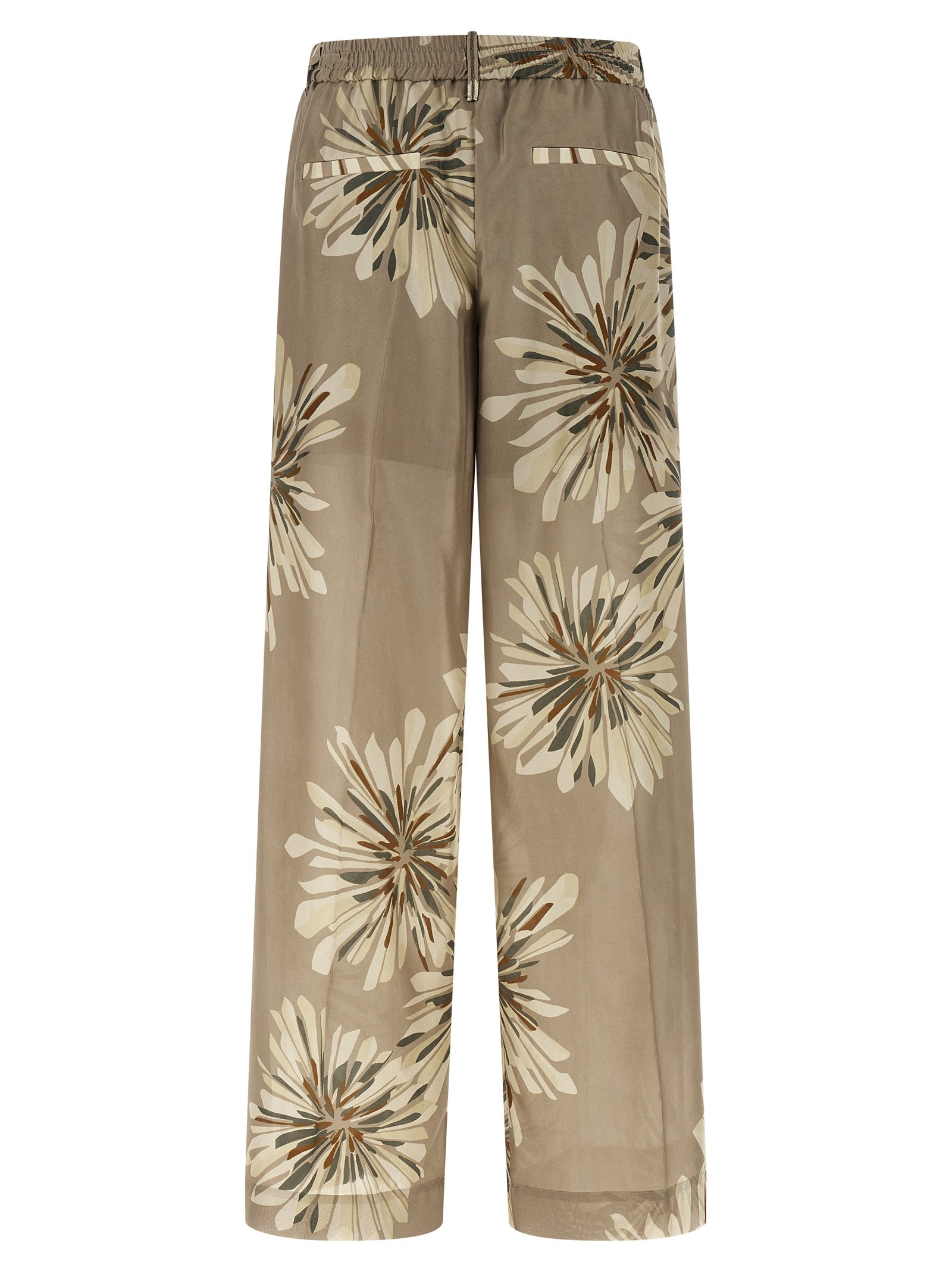 Brunello Cucinelli Bicolor Silk Casual Pants