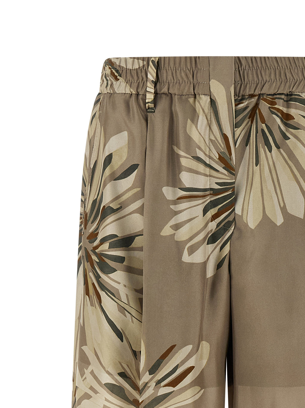 Brunello Cucinelli Bicolor Silk Casual Pants
