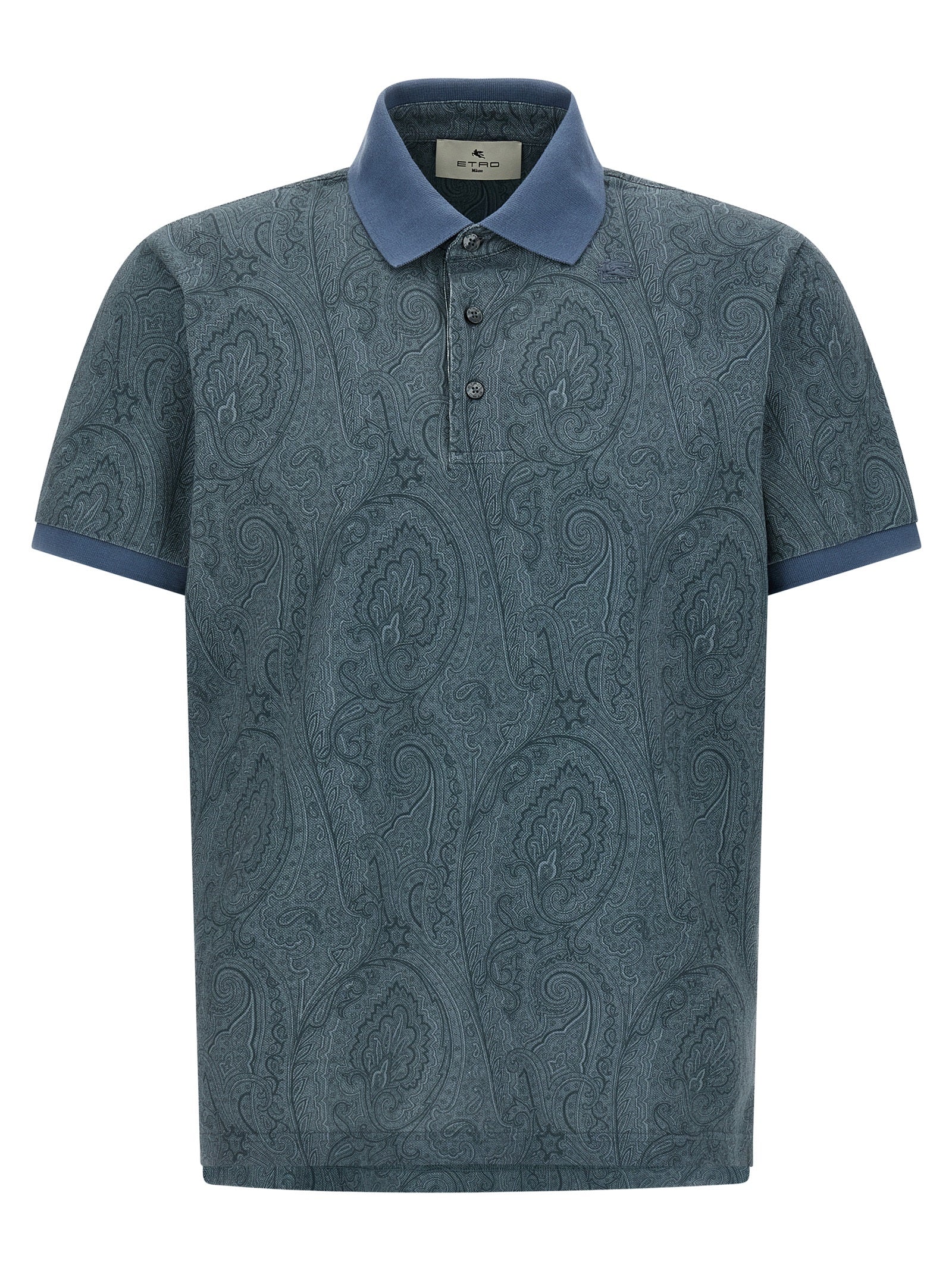 Etro Blue Cotton Polo Shirt