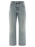 Brunello Cucinelli Blue Cotton Straight-Leg Jeans