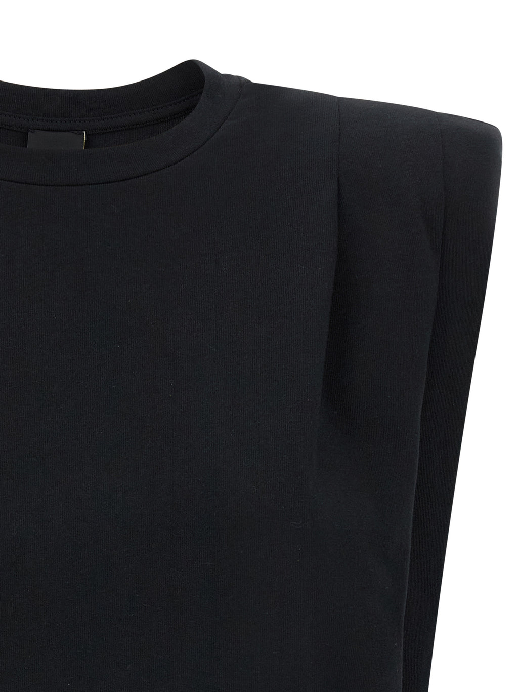 PINKO Black Cotton Sleeveles T-Shirt