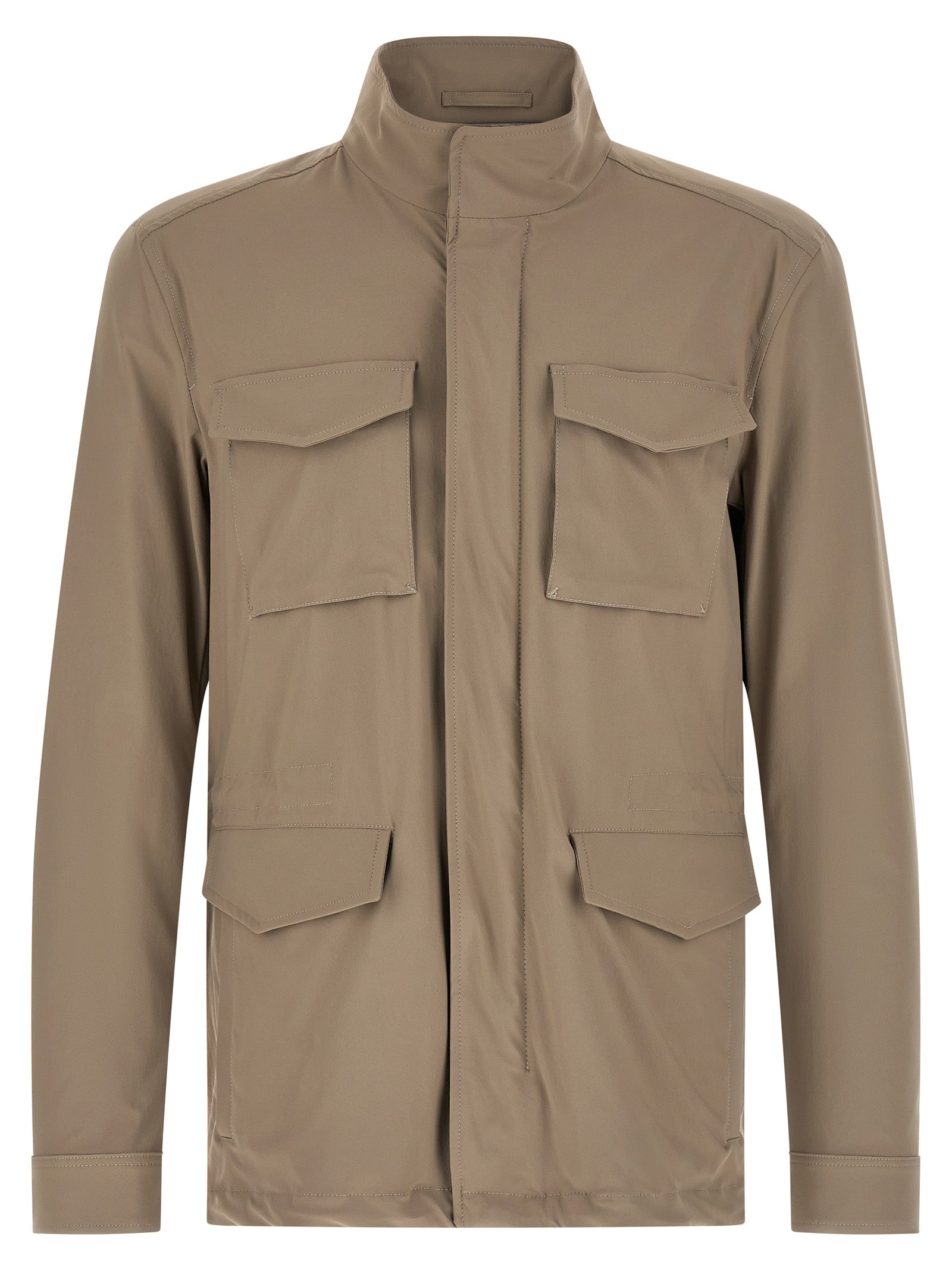Herno Beige Polyamide Full-Length Jacket