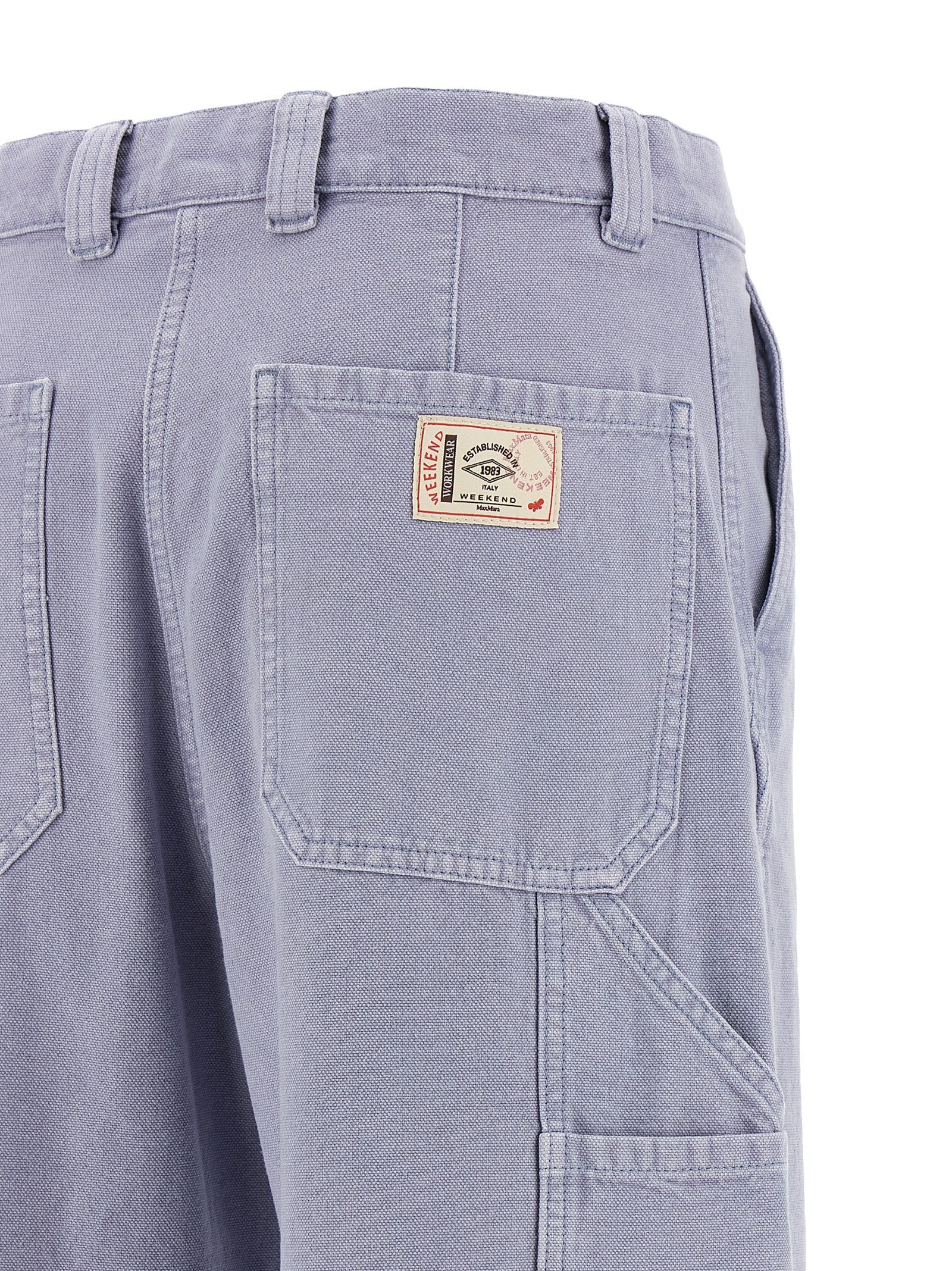 Max Mara Purple Cotton Casual Pants
