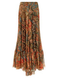 Etro Orange Silk Mini Skirt