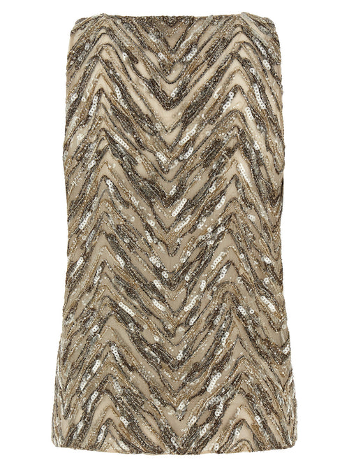 Brunello Cucinelli Beige Seidentop