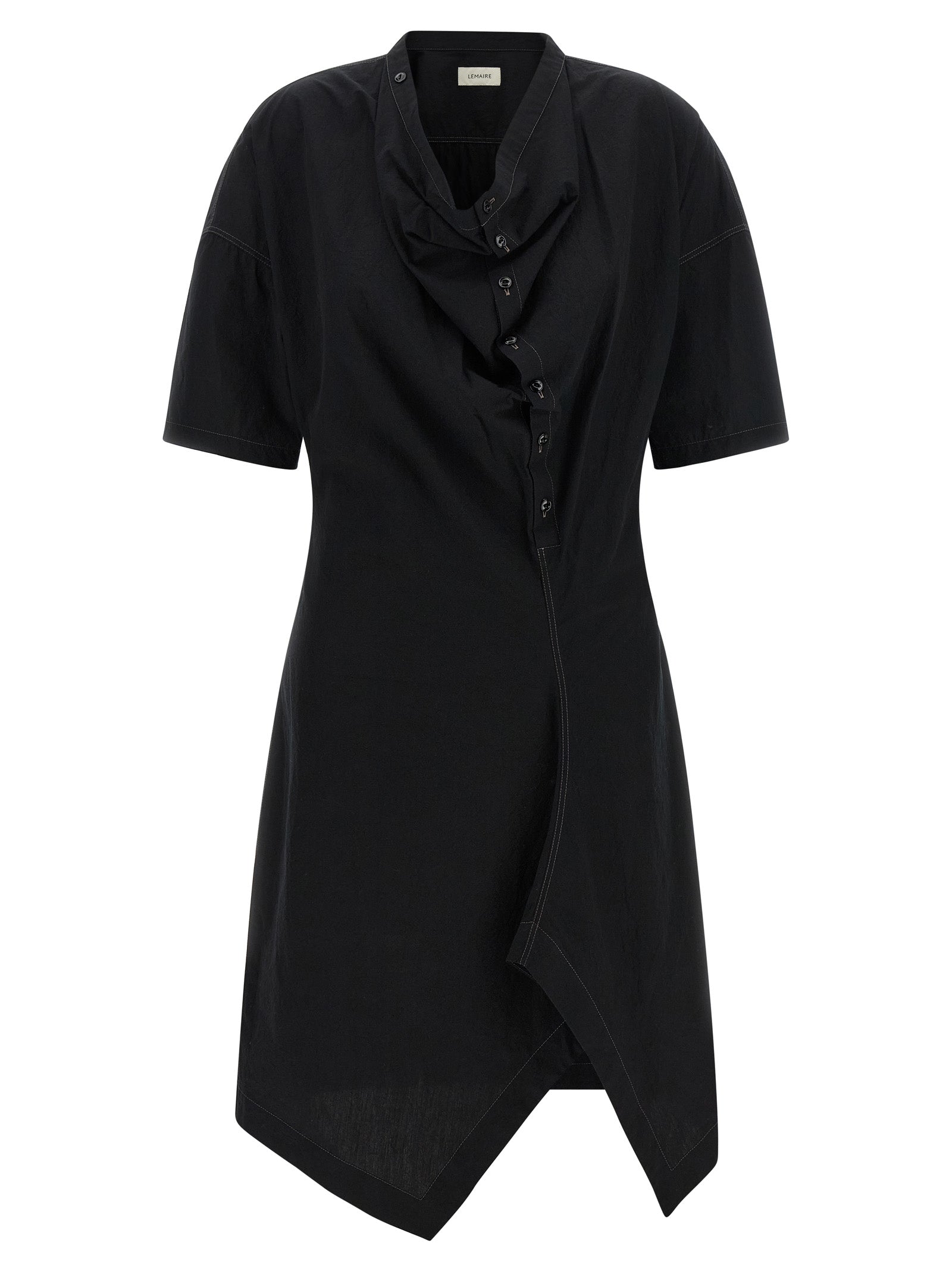 Lemaire Black Cotton Midi Dress