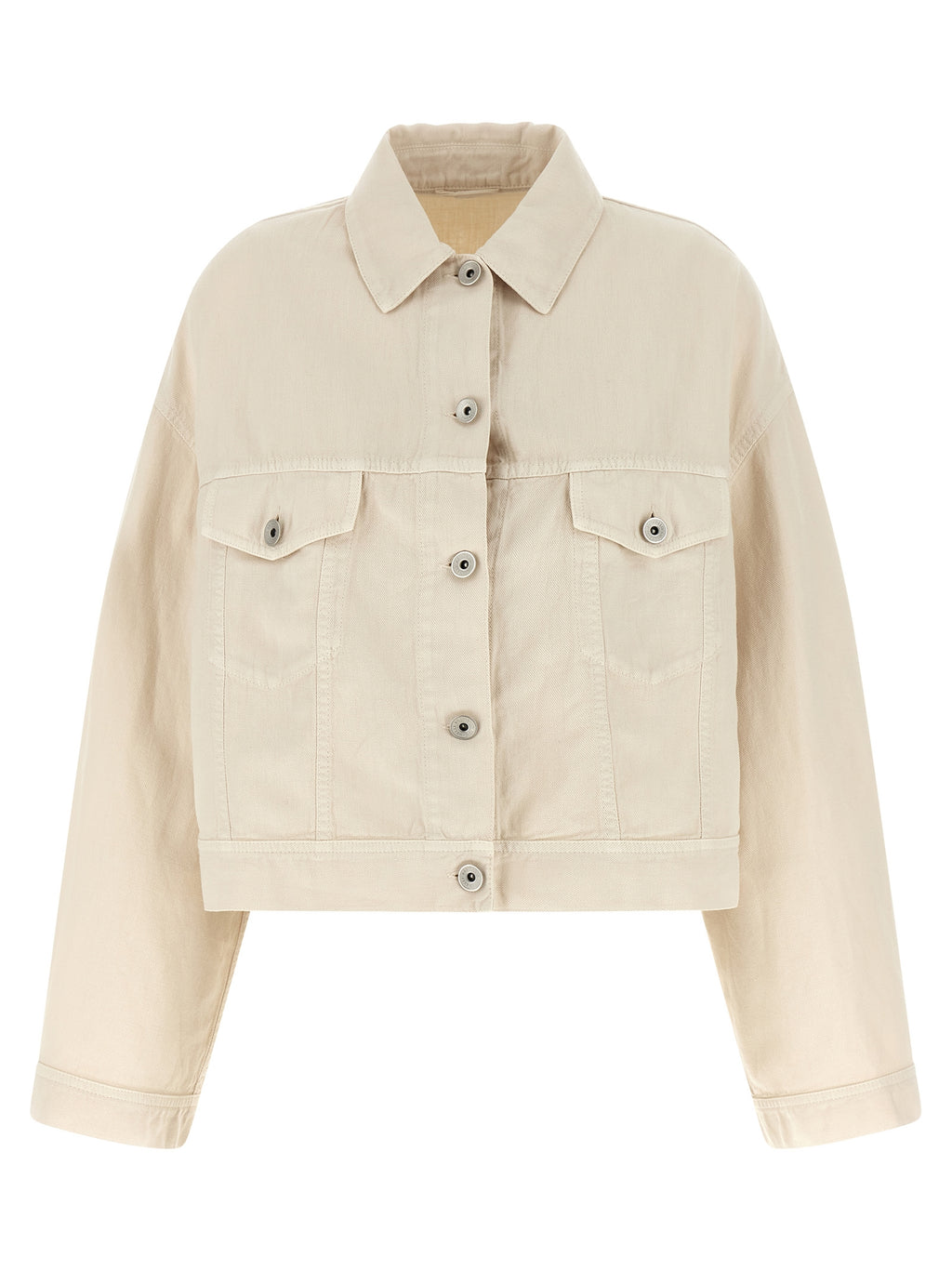 Brunello Cucinelli Beige Cotton Denim Jacket