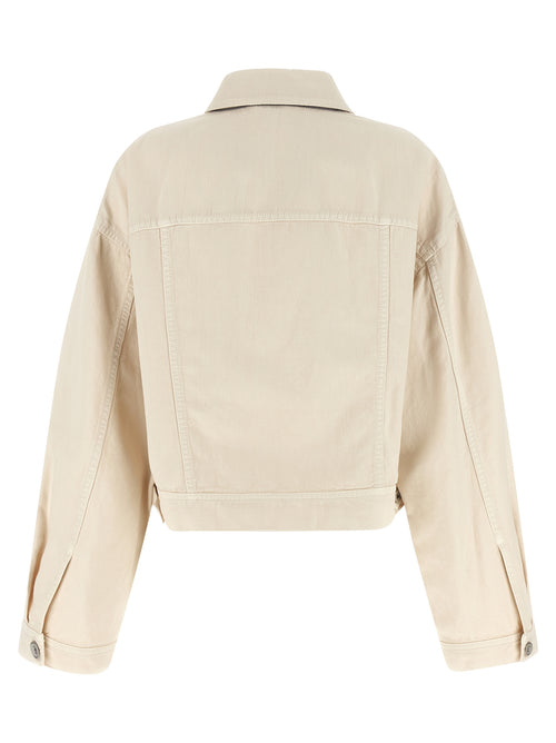 Brunello Cucinelli Beige Baumwoll-Jeansjacke