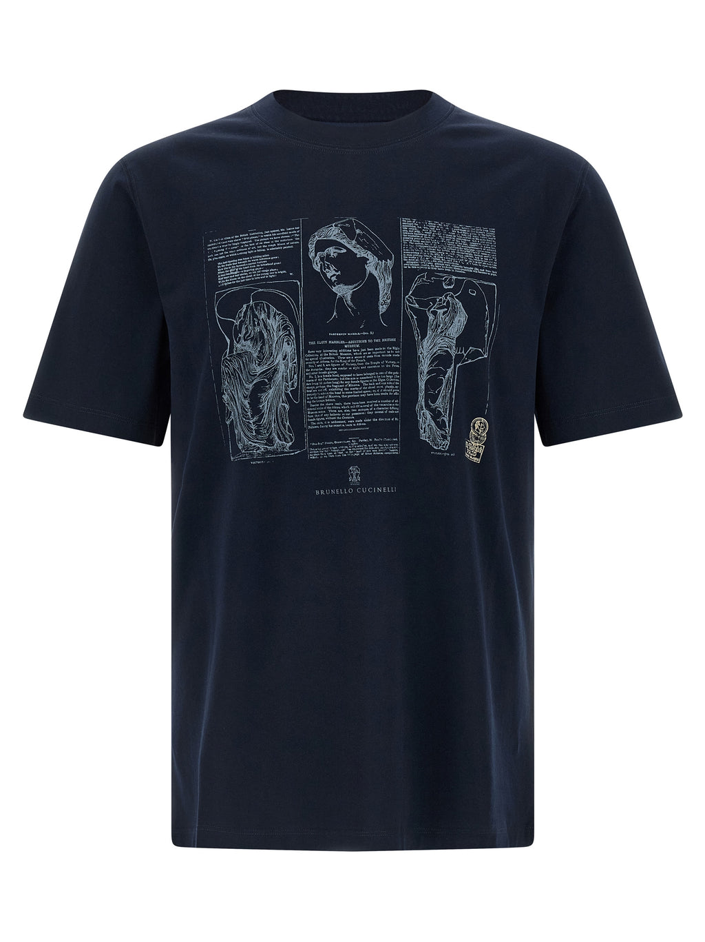 Brunello Cucinelli Blue Cotton T-Shirt