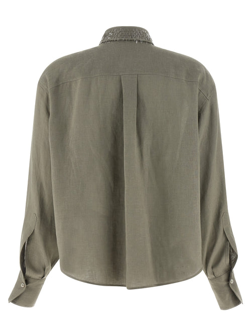 Brunello Cucinelli Bicolor-Leinenbluse