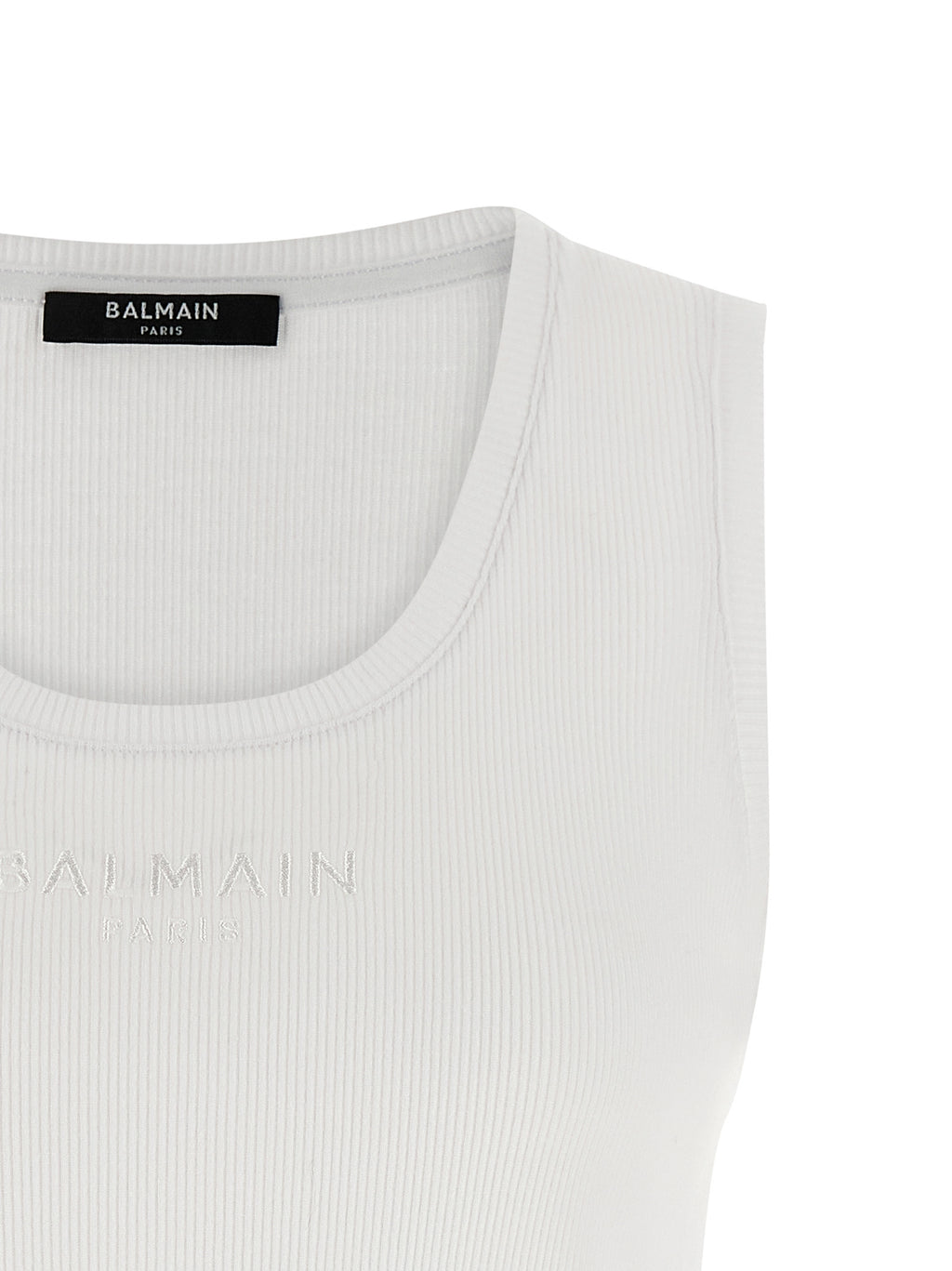 Balmain White Cotton Tank Tops