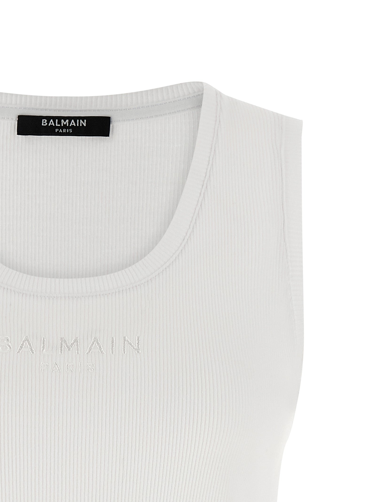 Balmain White Cotton Tank Tops