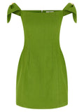 Elisabetta Franchi Bicolor Linen Short Dress