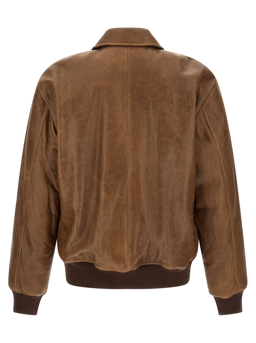 Saint Laurent Brown Lamb Leather Leather Jacket