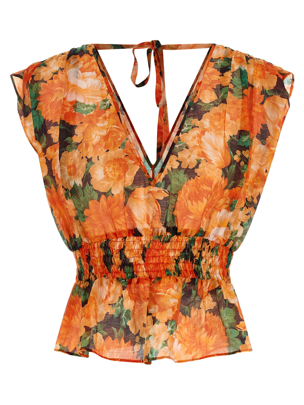 PINKO Orange Lyocell Shirt