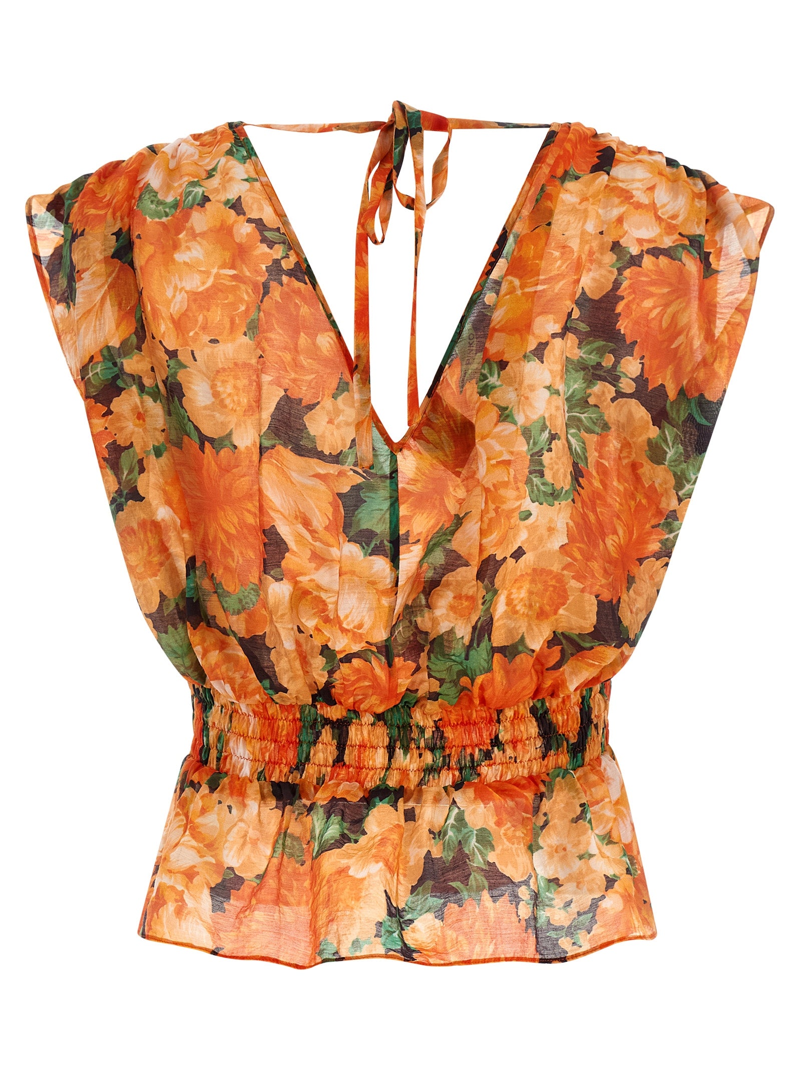 PINKO Orange Lyocell Shirt