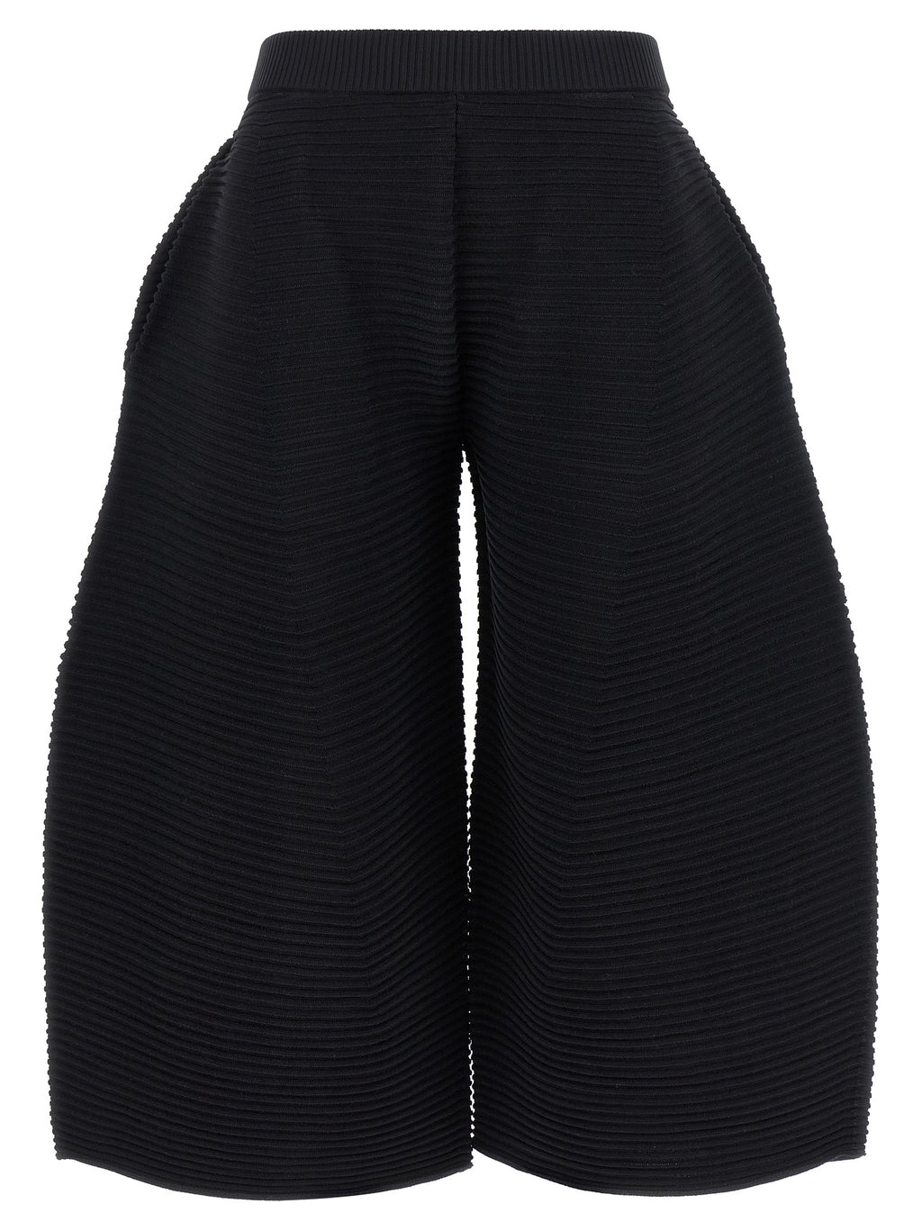 Issey Miyake Black Polyester Cropped Pants